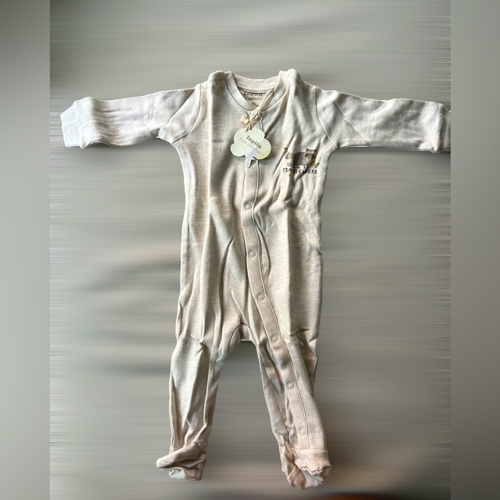 Baby unisex one piece button footie